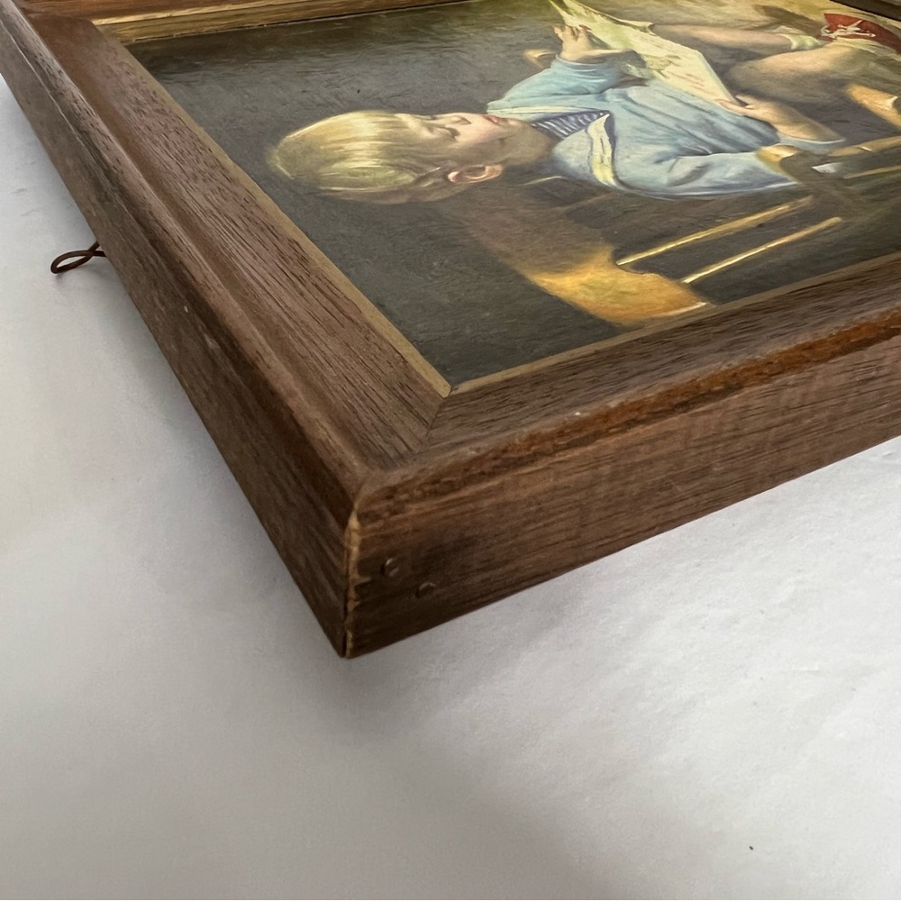 VTG Ingwerson Framed "Gary" Reofect Textrued Oil Reproduction 12" x 10" Nursery - Picture 4 of 10